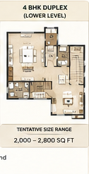 Conceptual 4 BHK duplex lower-level planning study Conceptual 4 BHK duplex lower-level planning study