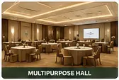 Flexible community hall prepared for resident gatherings